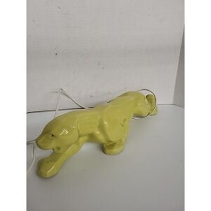 Vintage Panther TV Light Yellow Ceramic MCM 20 Inches Working